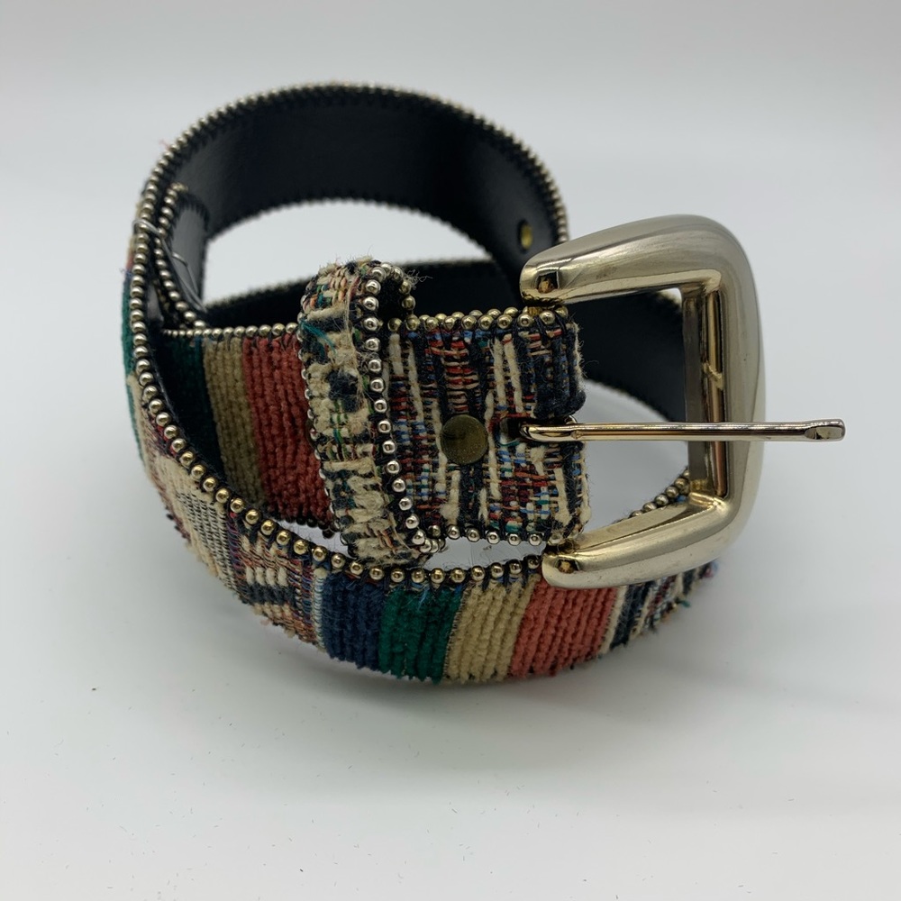 Multi colored textured belt.